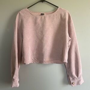 Pink Corduroy Spring Perfect Easter Shirt Crop Corduroy Top Blush Pink